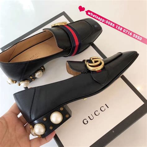 gucci pearl loafers